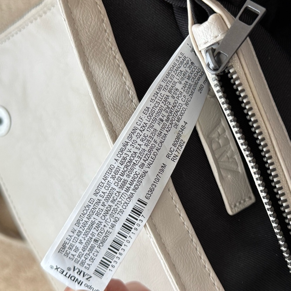 ZARA Cream Quilted Chain-Handle Shoulder Bag - Picture 8 of 12